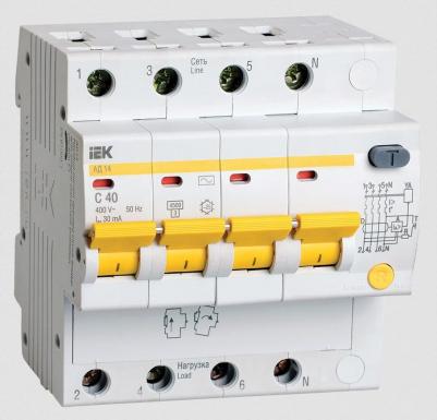 Дифференциальный автомат АД14 4Р 32А 30мА, MAD10-4-032-C-030 – фото 8