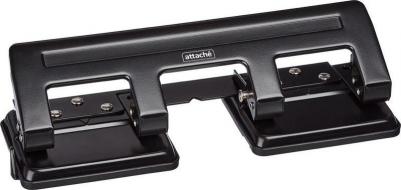 Дырокол 4 отверстия, на 15 листов, черный