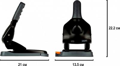 Дырокол Power до 65 листов черный с линейкой – фото 1