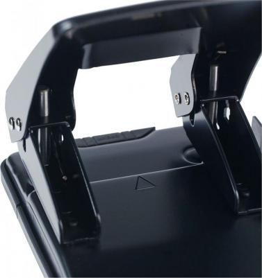 Дырокол 40 листов, металлический, черный, с линейкой – фото 4