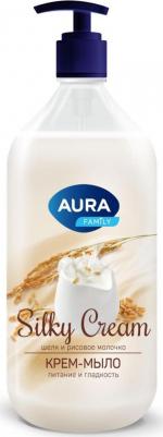 aura_кр.-мыло silky cream с доз.1л_шелк и рисовое молочко 3F7013000 – фото 3