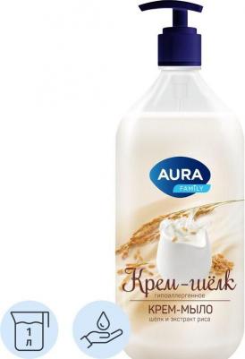 aura_кр.-мыло silky cream с доз.1л_шелк и рисовое молочко 3F7013000 – фото 4