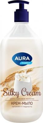 aura_кр.-мыло silky cream с доз.1л_шелк и рисовое молочко 3F7013000 – фото 6
