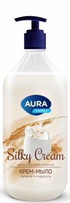 aura_кр.-мыло silky cream с доз.1л_шелк и рисовое молочко 3F7013000 – фото 7