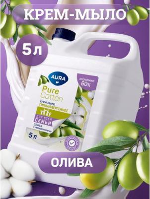 Крем-мыло Pure Cotton для всей семьи Олива и хлопковое молочко канистра 5000мл – фото 2