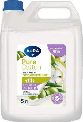 Крем-мыло Pure Cotton для всей семьи Олива и хлопковое молочко канистра 5000мл – фото 4
