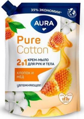 Крем-мыло Pure Cotton Хлопок и мёд, 2в1 для рук и тела 300мл – фото 1
