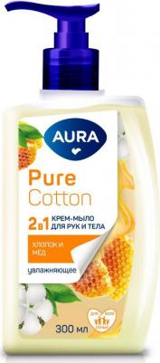Крем-мыло Pure Cotton Хлопок и мёд, 2в1 для рук и тела 300мл – фото 5