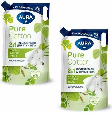 Мыло Pure Cotton Хлопок и луговые травы, 2в1 для рук и тела, жидкое 850мл 4752171015371 4752171015371 – фото 3