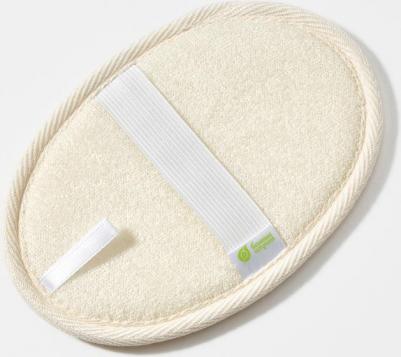 Мочалка из люфы, спонж овальный с хлопком – фото 2