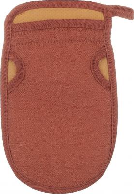 Мочалка "Королевский пилинг. Рукавица двухсторонняя", коричневый, 13,5 х 23 см