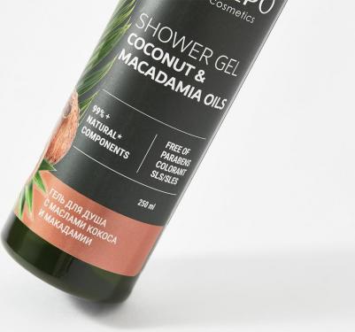 Гель для душа натуральный с эфирными маслами кокоса и макадамии Coconut And Macadamia Oils – фото 1