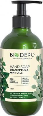 Мыло жидкое Жидкое мыло натуральное с эфирными маслами эвкалипта и мяты Liquid Hand Soap With Eucalyptus And Mint Essential Oils – фото 1