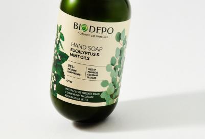 Мыло жидкое Жидкое мыло натуральное с эфирными маслами эвкалипта и мяты Liquid Hand Soap With Eucalyptus And Mint Essential Oils – фото 2