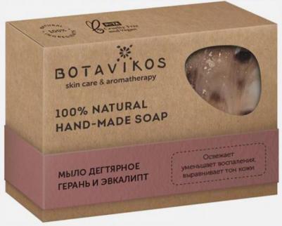 Натуральное мыло ручной работы Дегтярное, герань и эвкалипт, 100 г – фото 1