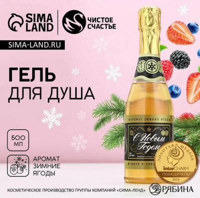 Гель для душа во флаконе шампанское "С Новым годом!", 500 мл – фото 2