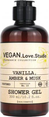 Гель для душа Unisex VEGAN.Love.Studio Vanilla, Amber, Musk, 300 мл – фото 1