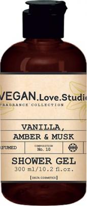 Гель для душа Unisex VEGAN.Love.Studio Vanilla, Amber, Musk, 300 мл