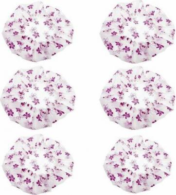 Шапочка для душа без кружева, белая с фиолетовыми цветами