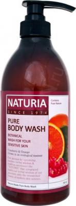 Гель для душа клюква и апельсин Naturia PURE Body Wash CranBerry & Orange, 750 мл
