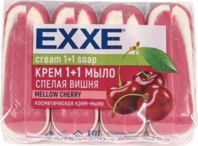 exxe_мыло 1+1 полосатое экопак 4шт*75г_спелая вишня/красн C17030000 – фото 2