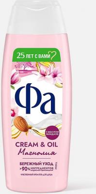 Гель для душа Cream&Oil, c миндальным маслом и ароматом магнолии, бережный уход, 250 мл – фото 5