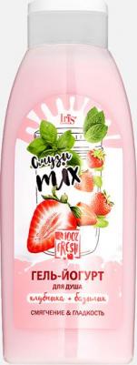 Гель-йогурт для душа, Смузи mix, клубника+базилик, флакон, 520 мл