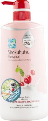 Крем-гель для душа Thailand Shokubutsu Monogotari, вишня с молоком, 500 мл – фото 5