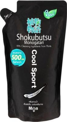 Shokubutsu Cool Sport Крем-гель для душа освежающий 500 мл запасной блок – фото 2
