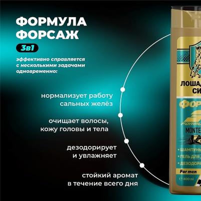 Шампунь-гель для душа средство для волос 3в1 мужской Форсаж Монте-Карло 40 – фото 17