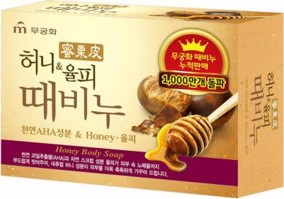 Мыло для тела с медом и скорлупой каштанов Honey Body Soap отшелушивающее и увлажняющее, 100гр – фото 3