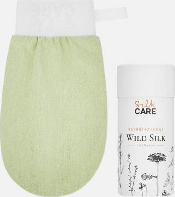 Варежка для пилинга шелковая Wild Silk лайм