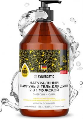 Шампунь и гель для душа Энергия и сила 2в1 для мужчин 750мл – фото 3
