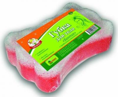 Губка для тела Бантик с профильным массажным слоем