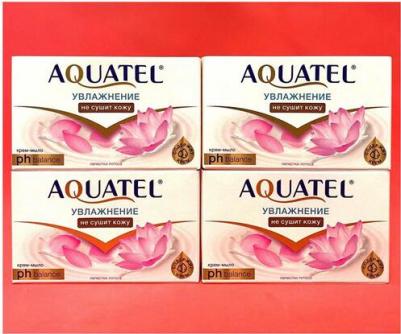 Aquatel Крем-мыло "Увлажнение" Лепестки лотоса, 90 г, 6 штук – фото 2