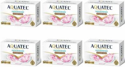 Aquatel Крем-мыло "Увлажнение" Лепестки лотоса, 90 г, 6 штук