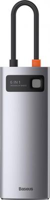 USB-концентратор Metal Gleam Series 6-in-1 Multifunctional Type-C HUB Docking Station Grey CAHUB-CW0G 6953156204645