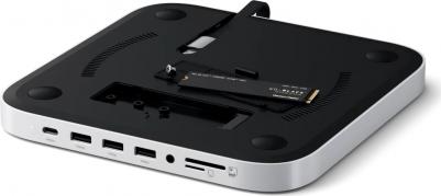 Аксессуар Хаб Stand & Hub for Mac Mini Studio with NVME & SSD Enclosure Silver ST-GMMSHS – фото 2