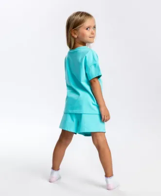 Пижама с принтом голубая (140-146) – фото 1