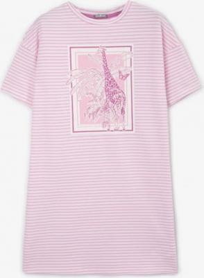 Ночная сорочка в мягкой пастельной гамме розовая для девочек (134-140)