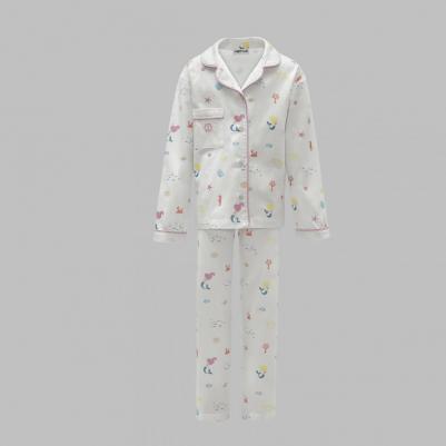 Пижама для девочек Олейя экрю р.128-134 см, 2 пр