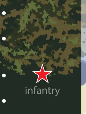 Комплект разделителей для тетради на кольцах А5, 4 Л. "милитари", Арт. 7-50-473/10