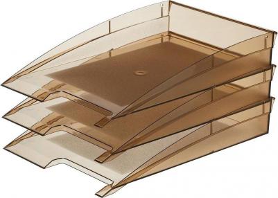 Лоток для бумаг горизонтальный City тонированный коричневый – фото 3