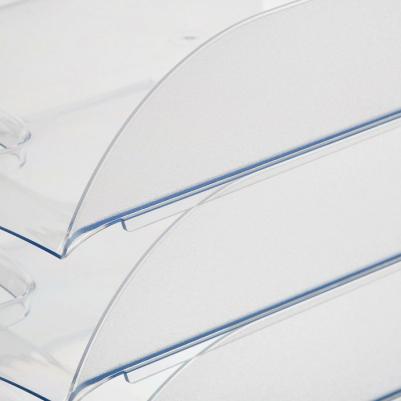 Лоток для бумаг горизонтальный прозрачный (4 штуки в упаковке) – фото 3