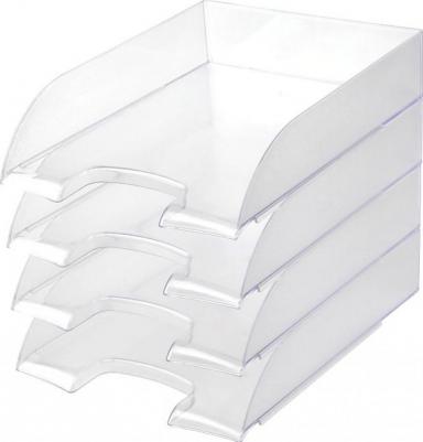 Лоток для бумаг горизонтальный прозрачный (4 штуки в упаковке)