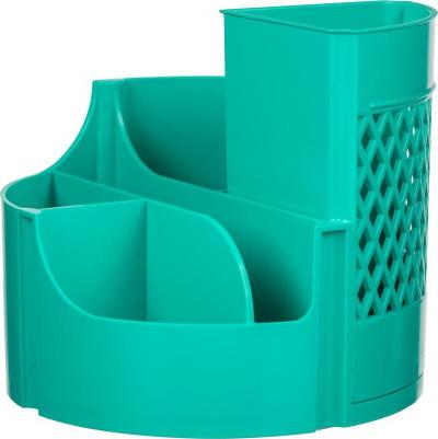 Подставка для канцелярских мелочей Office вращающаяся бирюзовая 5 отделений – фото 1