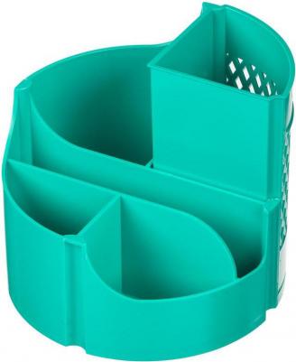 Подставка для канцелярских мелочей Office вращающаяся бирюзовая 5 отделений – фото 3