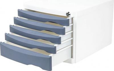 Бокс для документов 238048 5 выдвижных ящиков для бумаг 235x300x355мм белый/серый полистиро – фото 5