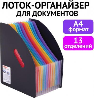 Лоток-органайзер вертикальный для бумаг и документов, 13 отделений, DOCS, A4 черный – фото 8