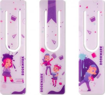 Пластиковые закладки для книг, 3 штуки в упаковке, цвет Фиолетовый – фото 2